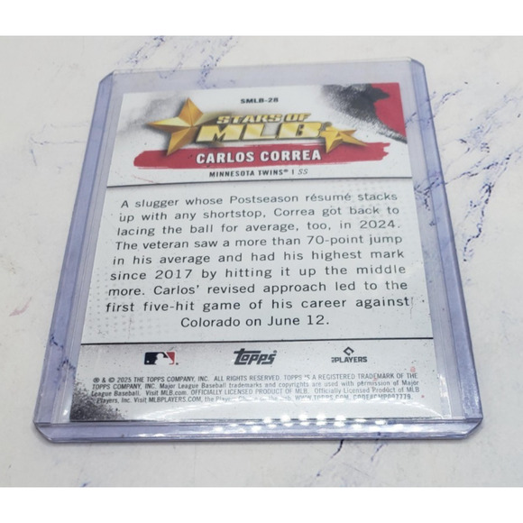 2025 Topps Series 1 - Stars of Mlb Carlos Correa Minnesota Twins #SMLB-28 - Picture 4 of 4